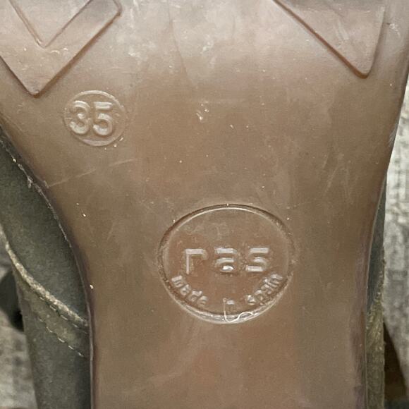 Ras Brown Italian Suede Leather Lace Up Heeled Booties Ankle Boots Size 35 5 - Picture 11 of 11